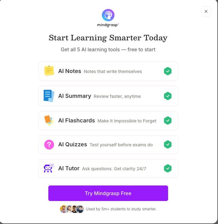Mindgrasp AI Learning Features