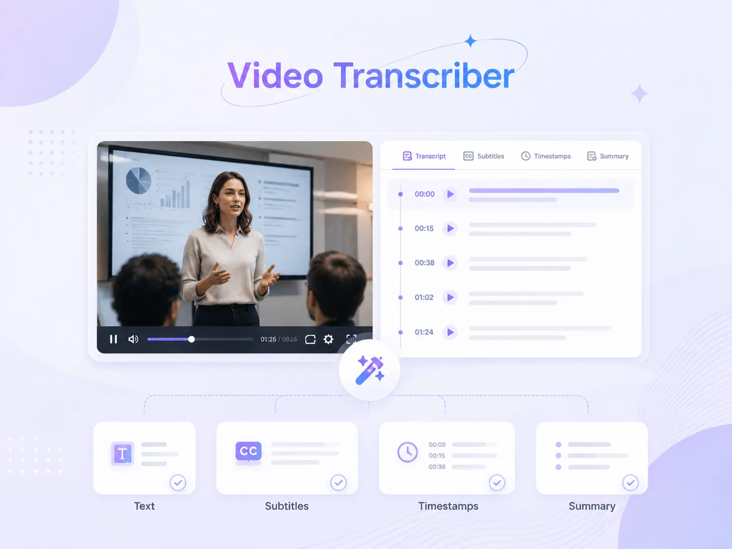 Get Accurate Transcripts, Subtitles, and Timestamps in One Click