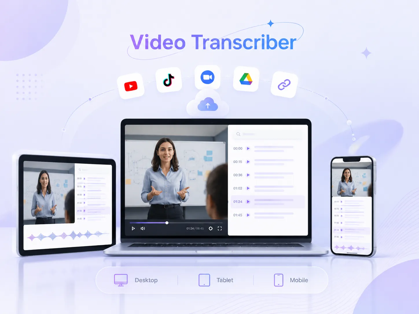 Transcribe Any Video Across All Platforms and Devices