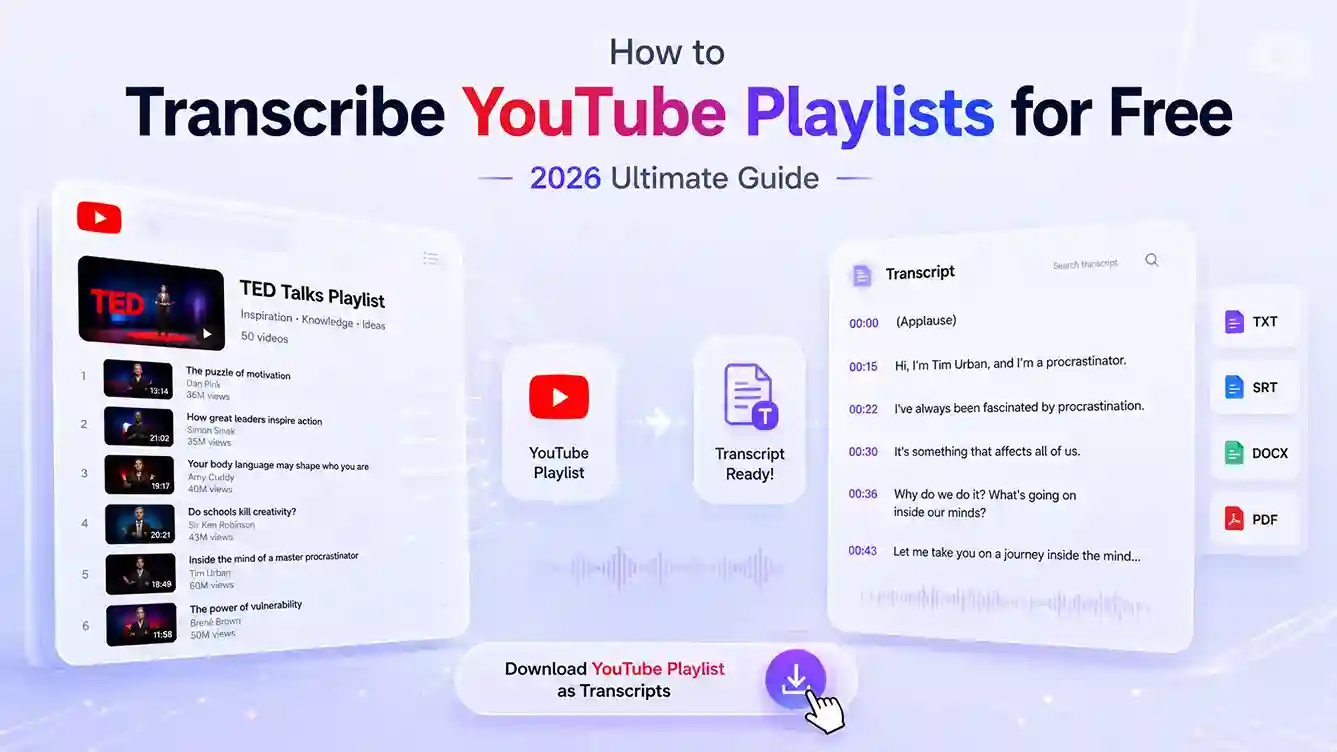 How to Transcribe YouTube Playlists for Free? 2026 Guide