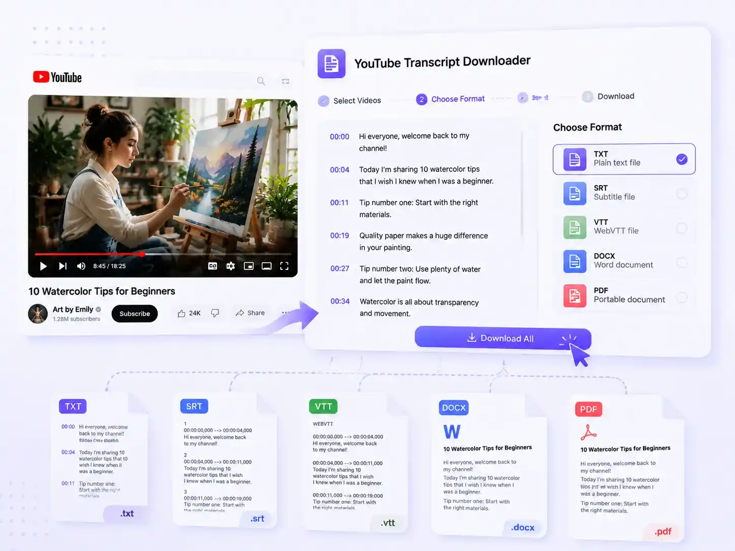 Download Transcripts from YouTube Videos in Multiple Formats