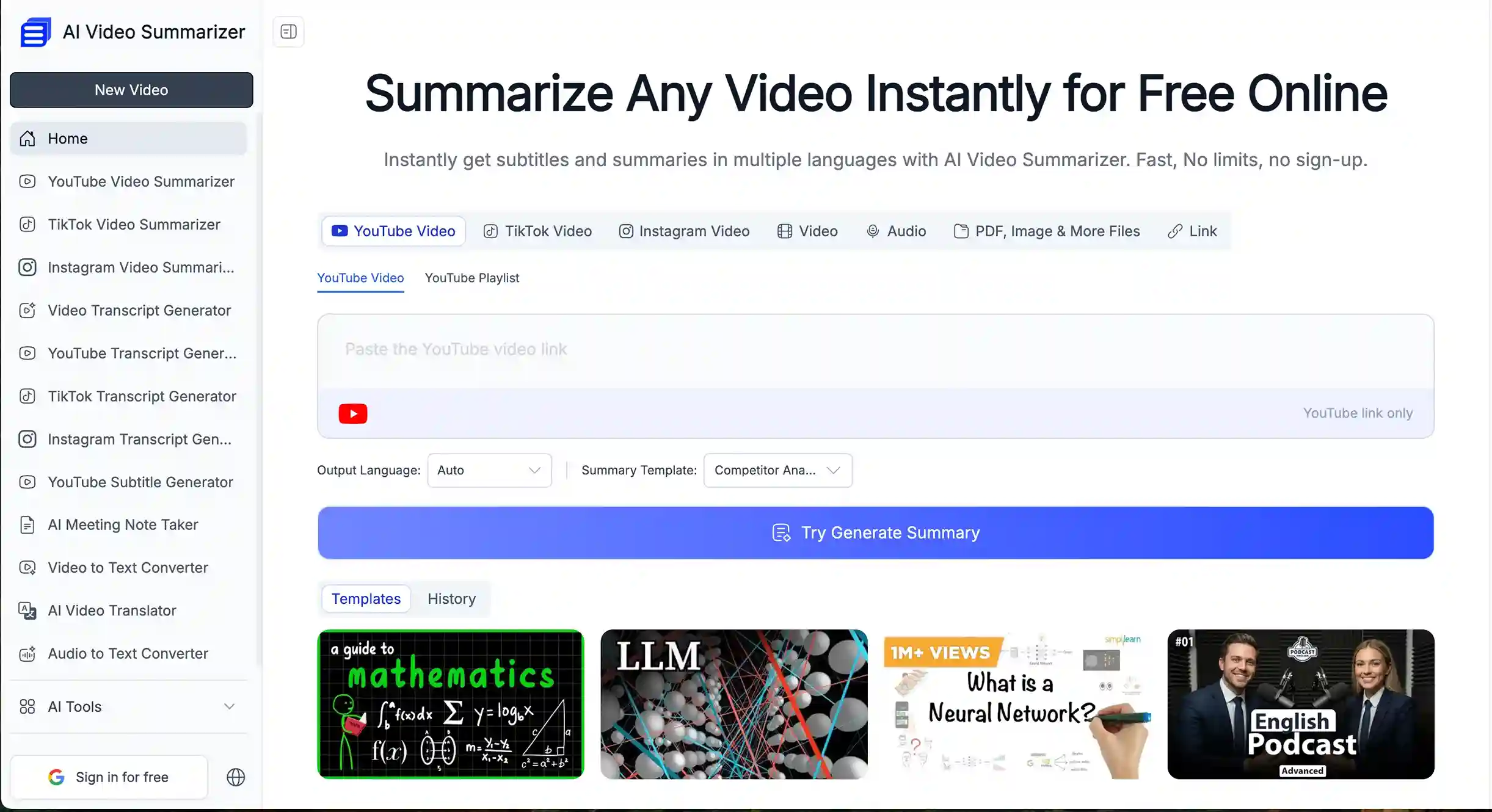 AI Video Summarizer
