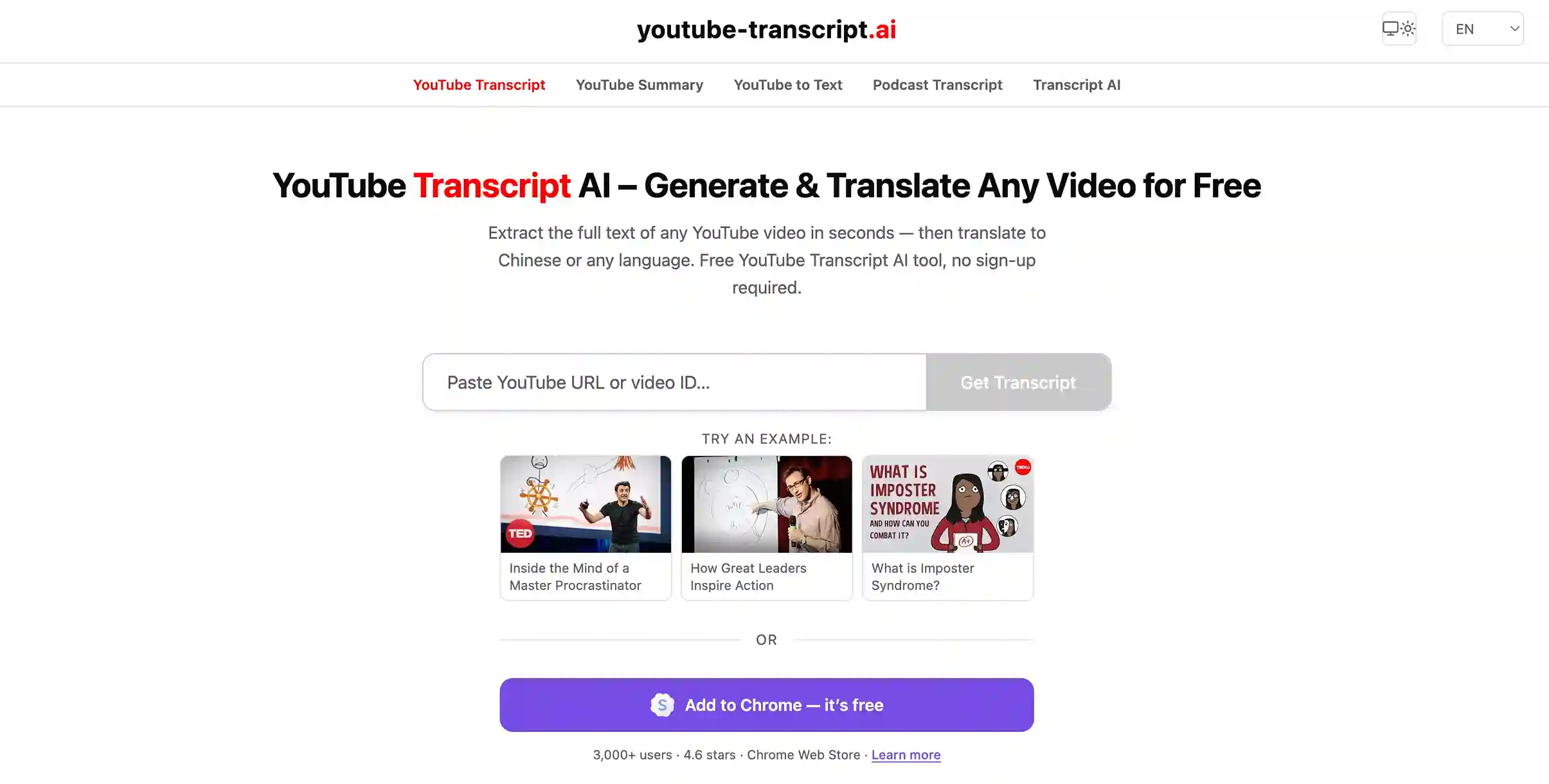 YouTube Transcript AI