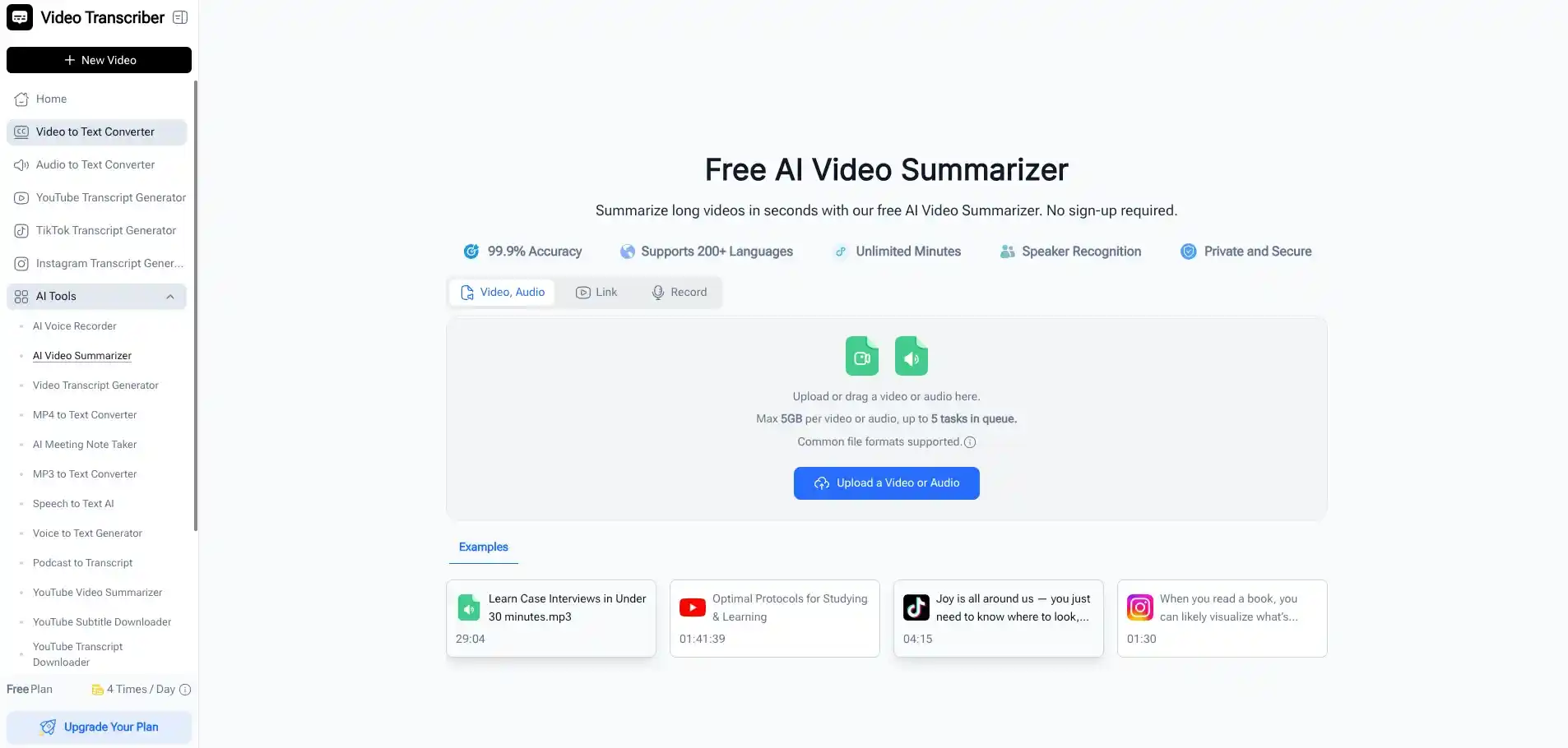 Video Transcriber AI