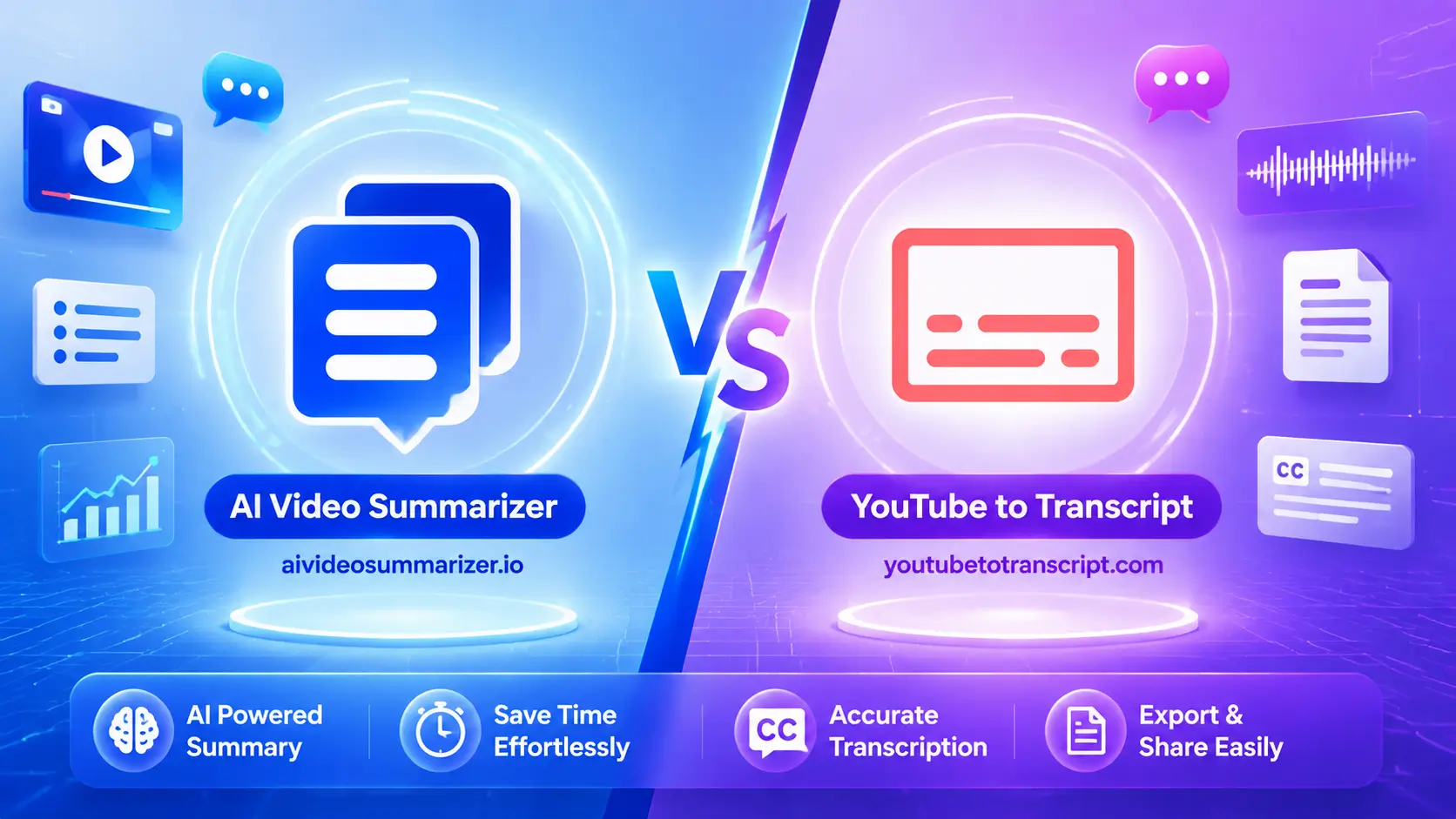 AI Video Summarizer vs YouTube to Transcript