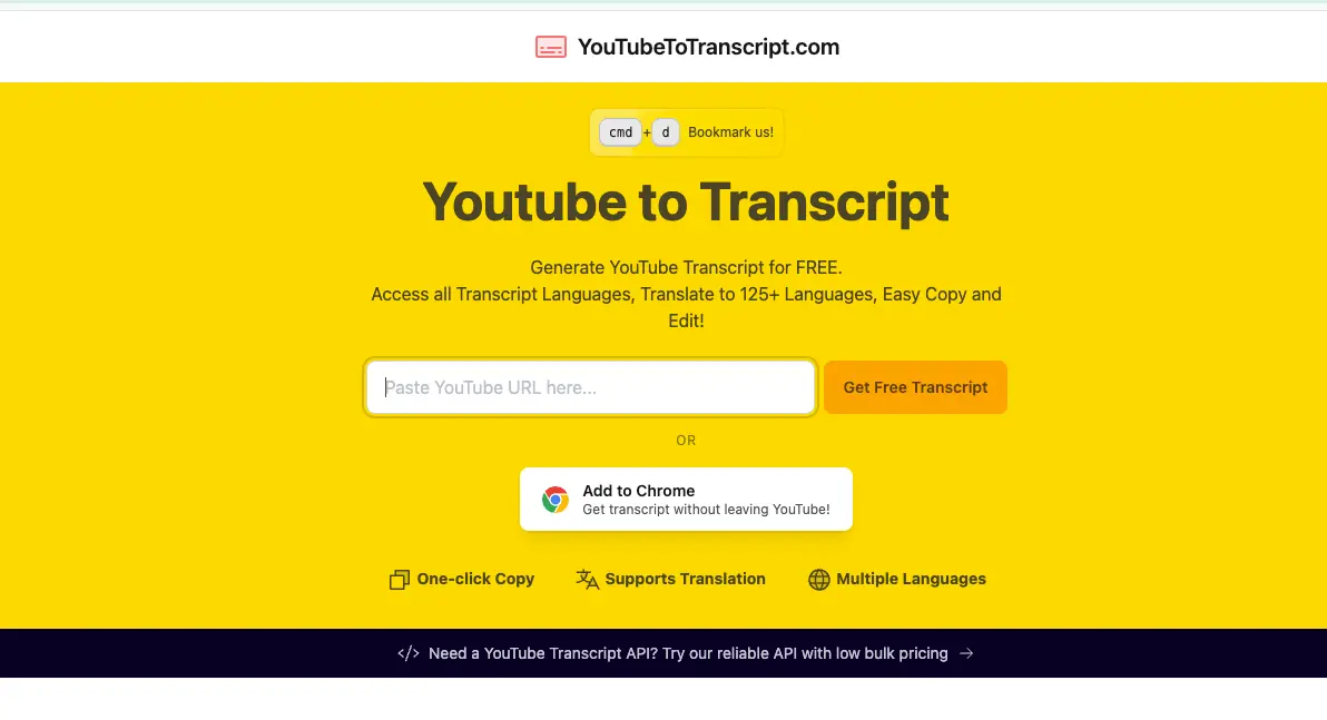 YouTube to Transcript