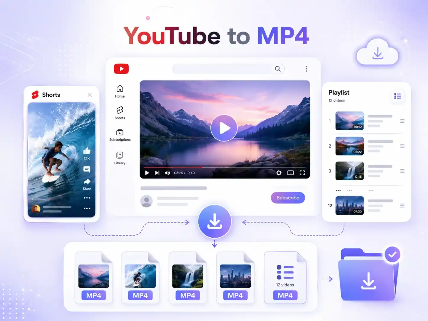 YouTube動画、Shorts、プレイリストをMP4としてダウンロード